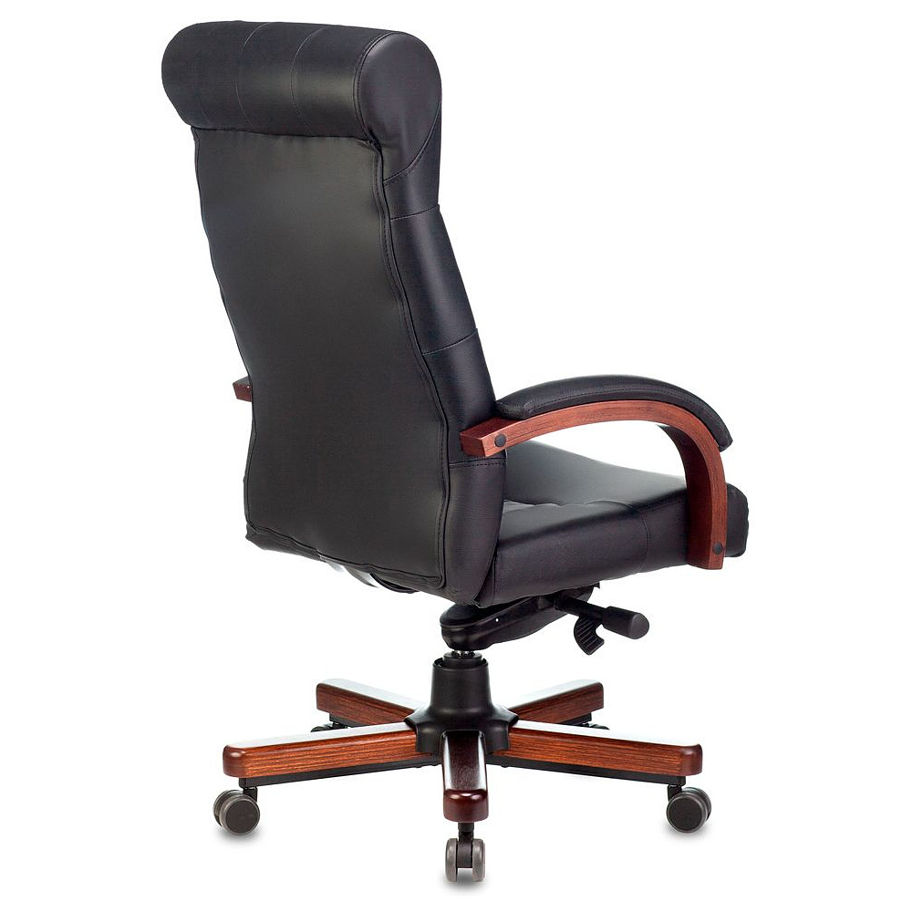 Кресло для руководителя Бюрократ T-9928WALNUT, кожа, металл/дерево, черный - 4