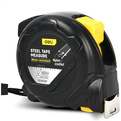 Рулетка Deli YS EDL9003P, 3 м х 16 мм, желтый, черный