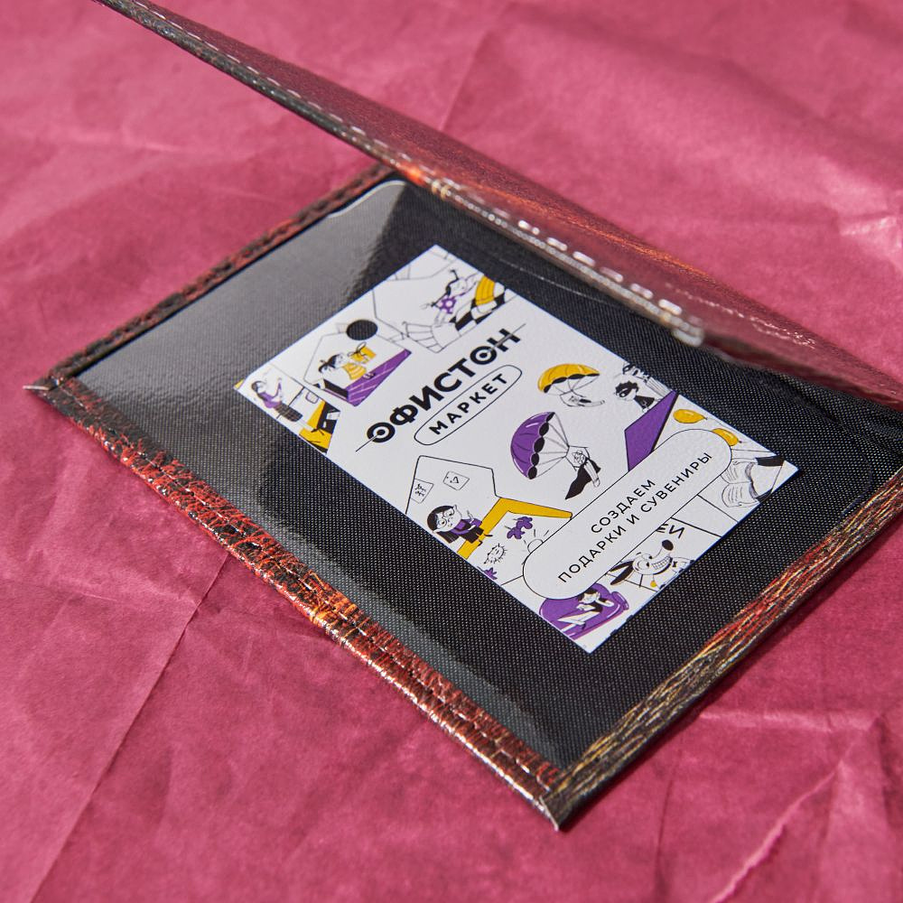 Обложка для паспорта "Тишина", Валерий Шкарубо, натуральная кожа, разноцветный - 6