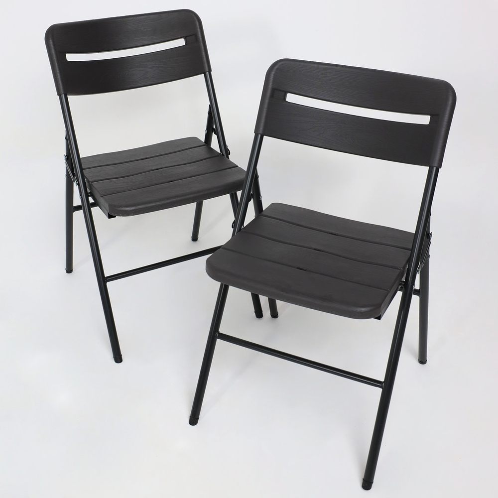 Стул складной, пластик, темно-серый - 13