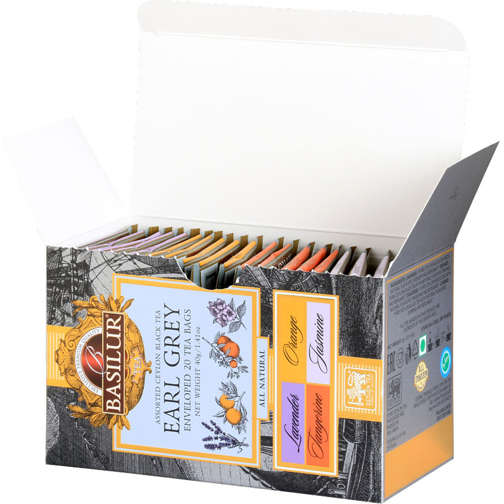 Чай Basilur "Earl Grey", 20 пакетиковx2 гр, ассорти - 4