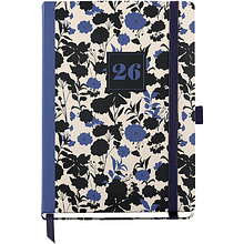 Ежедневник датированный "Black&Blue" 2026, A6, линейка, черный, синий