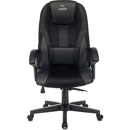 Кресло игровое "Бюрократ Zombie 9", текстиль, экокожа, пластик, черный,серый  - 2