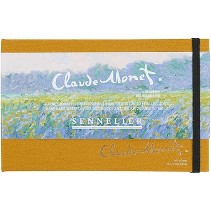 Скетчбук для акварели "Claude Monet - Field of Yellow Irises", 9х14 см, 300 г/м2, 20 листов, шафраново-желтый