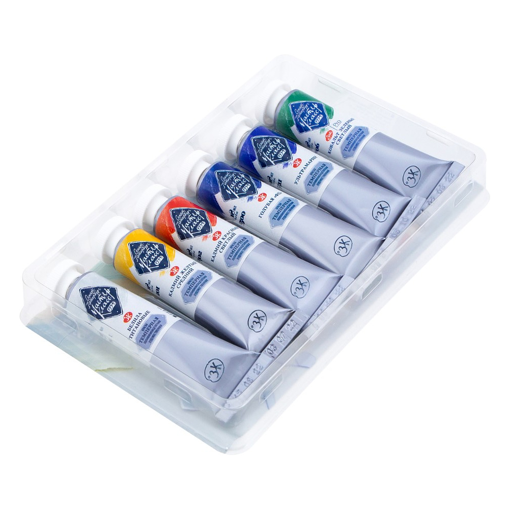 Краски темперные "Мастер Класс базовые цвета", набор 6 цветов, тубы - 4