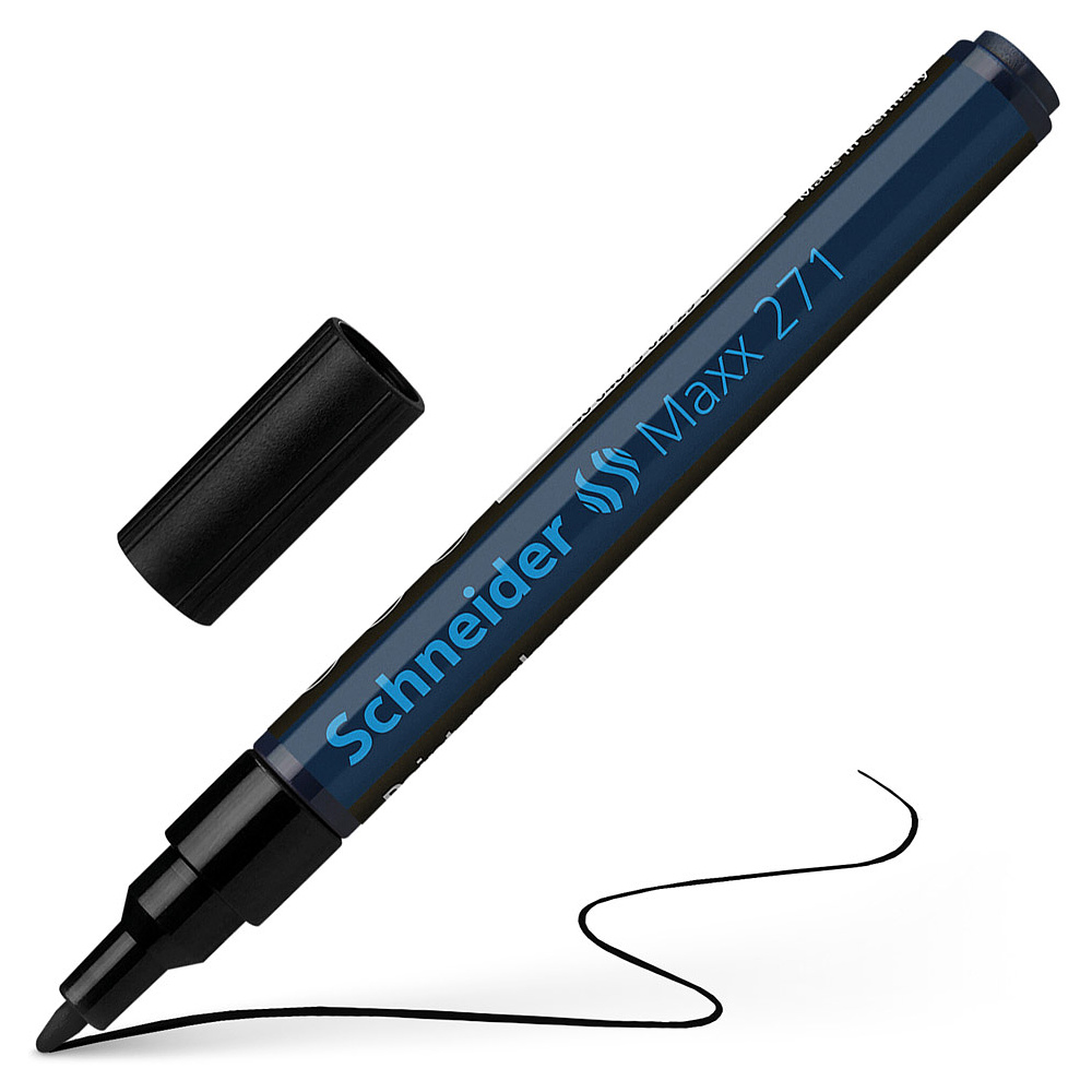 Маркер перманентный на нитрокраске "Schneider Maxx 271", черный - 2