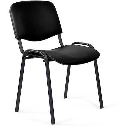 Стул для посетителей ИЗО BLACK, экокожа, черный