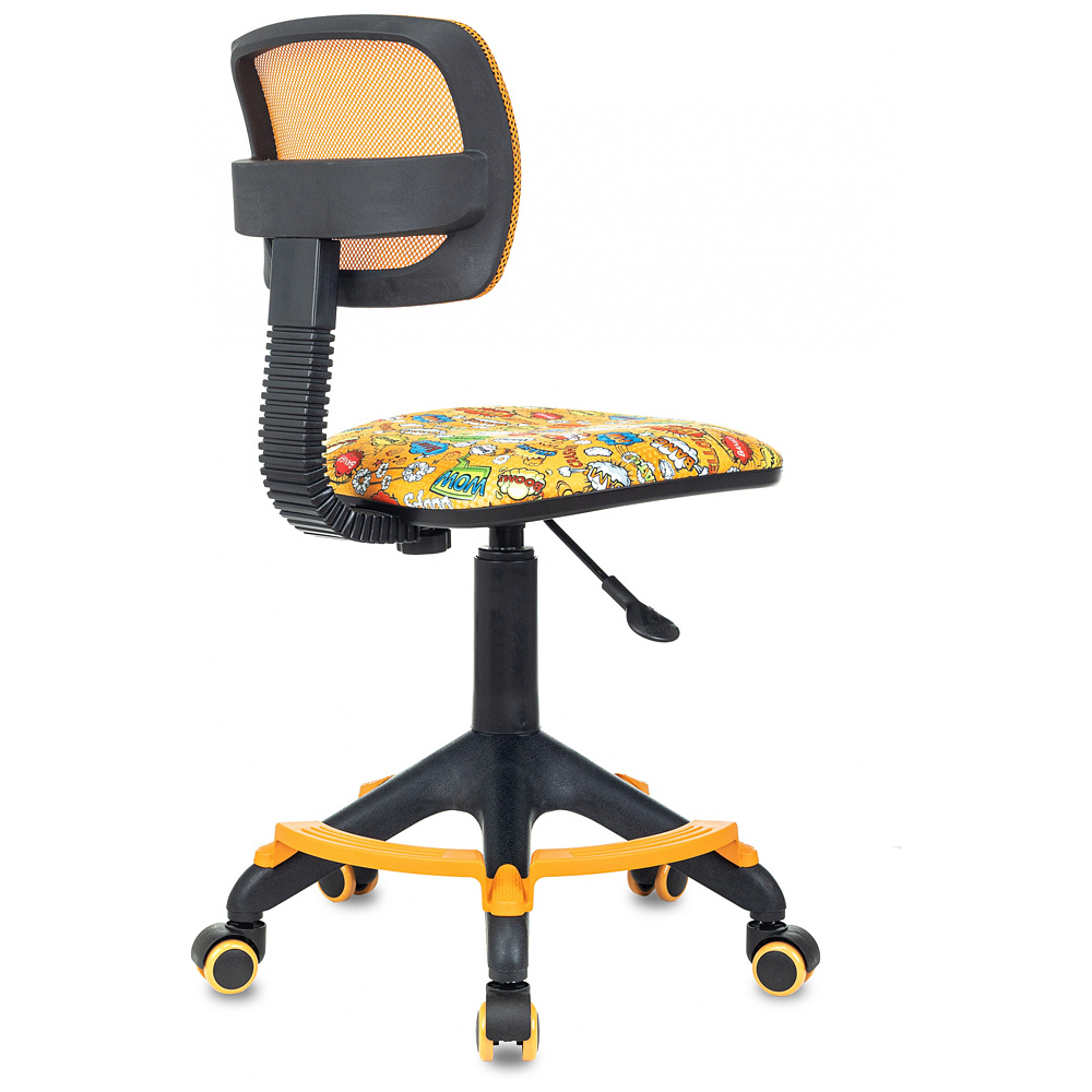 Кресло детское Бюрократ CH-299-F, сетка/ткань, оранжевый/оранжевый бэнг - 4
