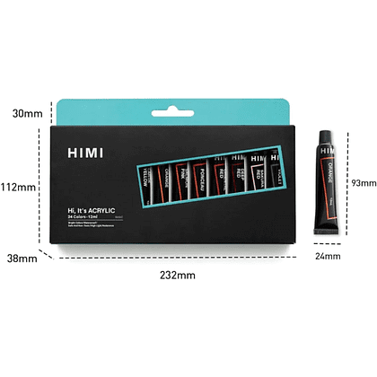 Краски акриловые "Himi.New vision", 24 цвета, тубы - 10