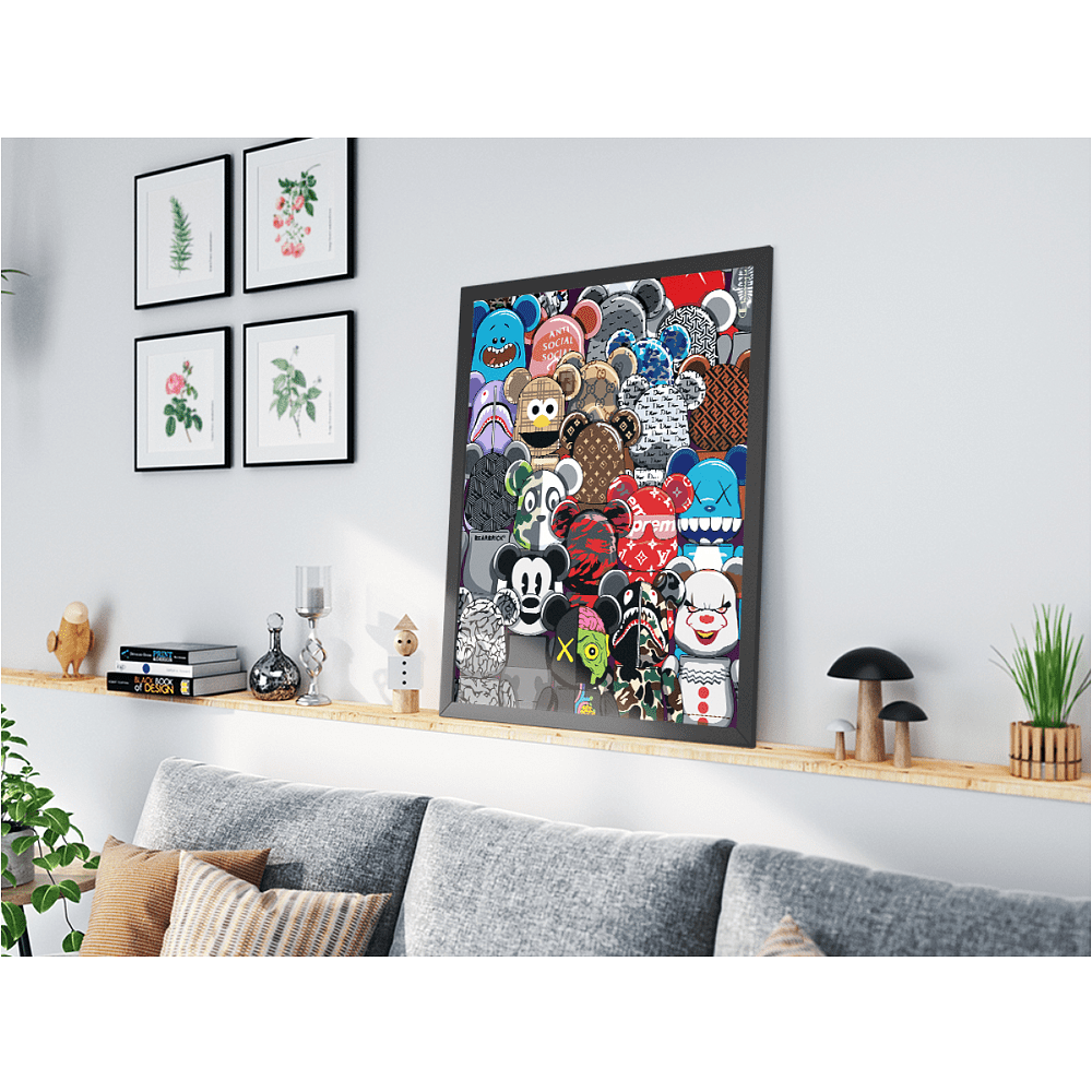 Картина по номерам "Bearbrick brands" - 2