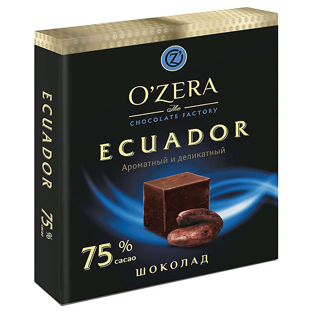 Шоколад горький "O`Zera Ecuador" 75%, 90 г