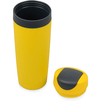 Кружка термическая "Лайт", пластик, 450 мл, желтый, темно-серый - 3