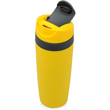 Кружка термическая "Лайт", пластик, 450 мл, желтый, темно-серый