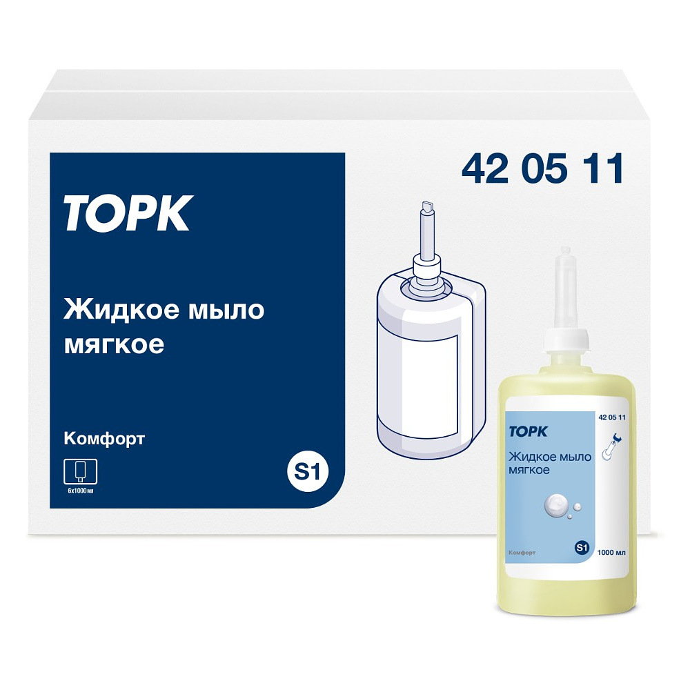 Мыло жидкое TORK Комфорт S1, 1 л, мягкое (420511)