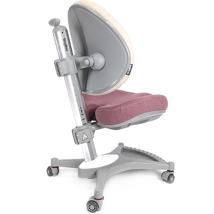 Кресло детское SingBee Cobee 138, ткань, розовый пудровый, пластик, корпус серый, подставка для ног, с чехлом серым - 2