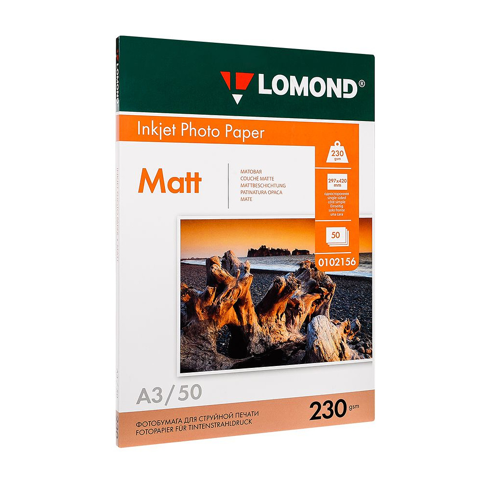 Фотобумага матовая для струйной фотопечати "Lomond", А3, 50 листов, 230 г/м2