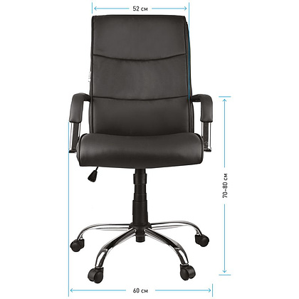 Кресло для руководителя Helmi "HL-E03 Accept", экокожа, металл, черный - 6
