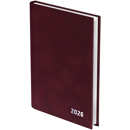 Ежедневник датированный А5 "Бумвинил BG" 2026, бордовый