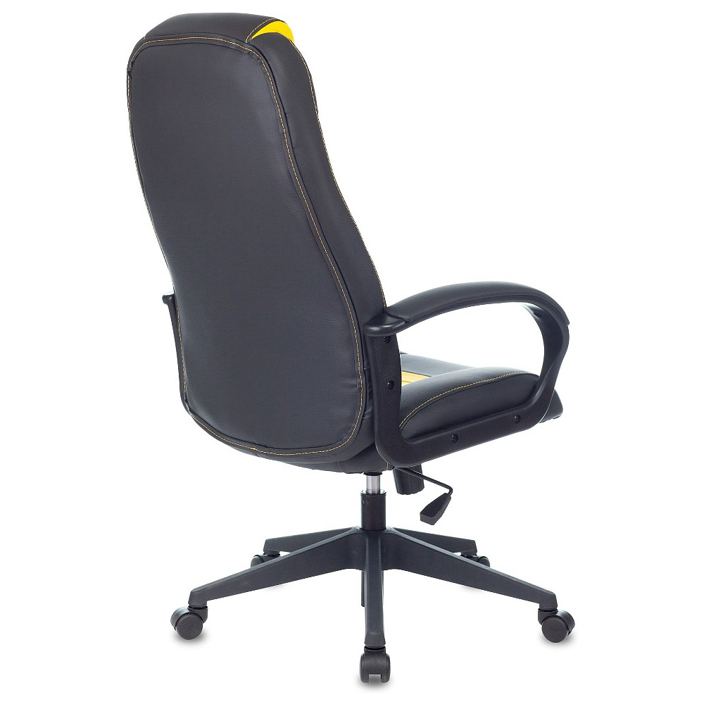 Кресло игровое Бюрократ "Zombie 8", экокожа, пластик, черный, желтый - 4