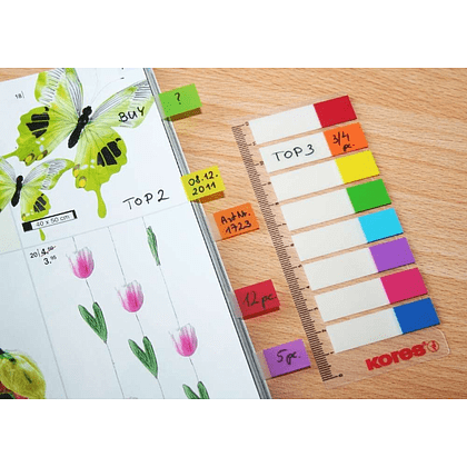 Закладки клейкие "Kores", 12x45 мм, 120 шт, ассорти - 2