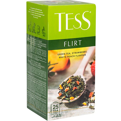 Чай "Tess" Flirt, 25 пакетиковx1.5 г, зеленый