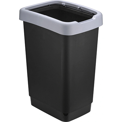 Урна для мусора IDEA, 25 л, пластик, черный, серый - 5