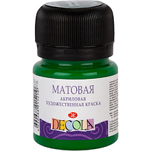 Краска акриловая матовая "Декола", 722 зеленая средняя, 20 мл., банка