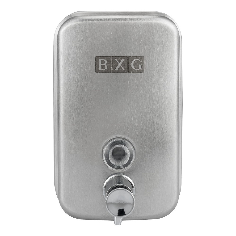 Диспенсер для жидкого мыла BXG "SD Н1-500М", 0.5 л, ручной, металл, серебристый, матовый - 4
