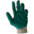 Перчатки трикотажные х/б, одинарный латексный облив, 13 кл. вязки, белый, зеленый