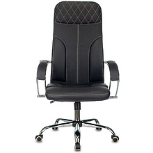 Кресло для руководителя Бюрократ CH-608SL/ECO, эко.кожа, металл, черный