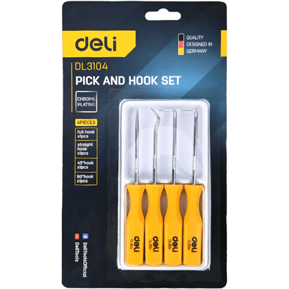 Набор крючков для слесарных работ Deli YS EDL3104, 4 шт, пластиковая рукоятка - 9