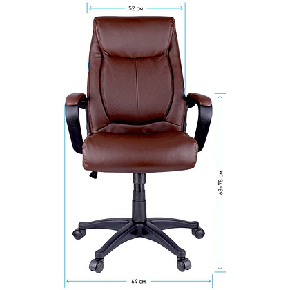 Кресло для руководителя Helmi "HL-E02 Income", экокожа, пластик, коричневый - 6