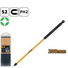 Бита Deli YS EDL251200, ударная, 10 шт., PH2 x 200 мм