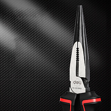 Длинногубцы "Deli" 155 мм, красный, черный