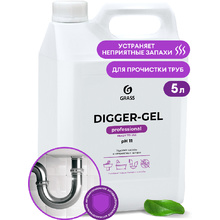 Средство для удаления засоров в трубах "Digger-Gel Professional", 5 л