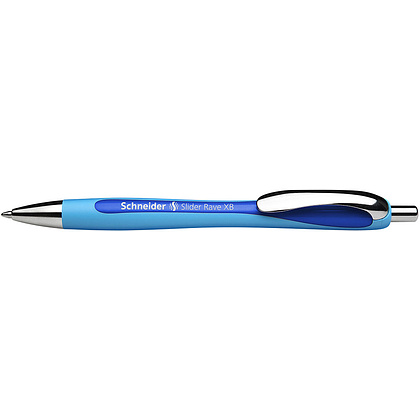 Ручка шариковая автоматическая "Schneider Slider Rave XB", голубой, синий, стерж. синий - 3