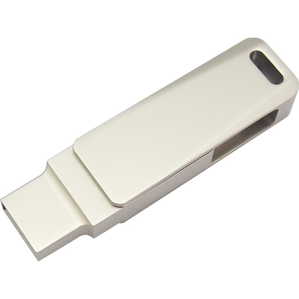 USB Flash накопитель 3.0 32 Gb СК-046, TypeC Dual, металл, серебристый   - 4