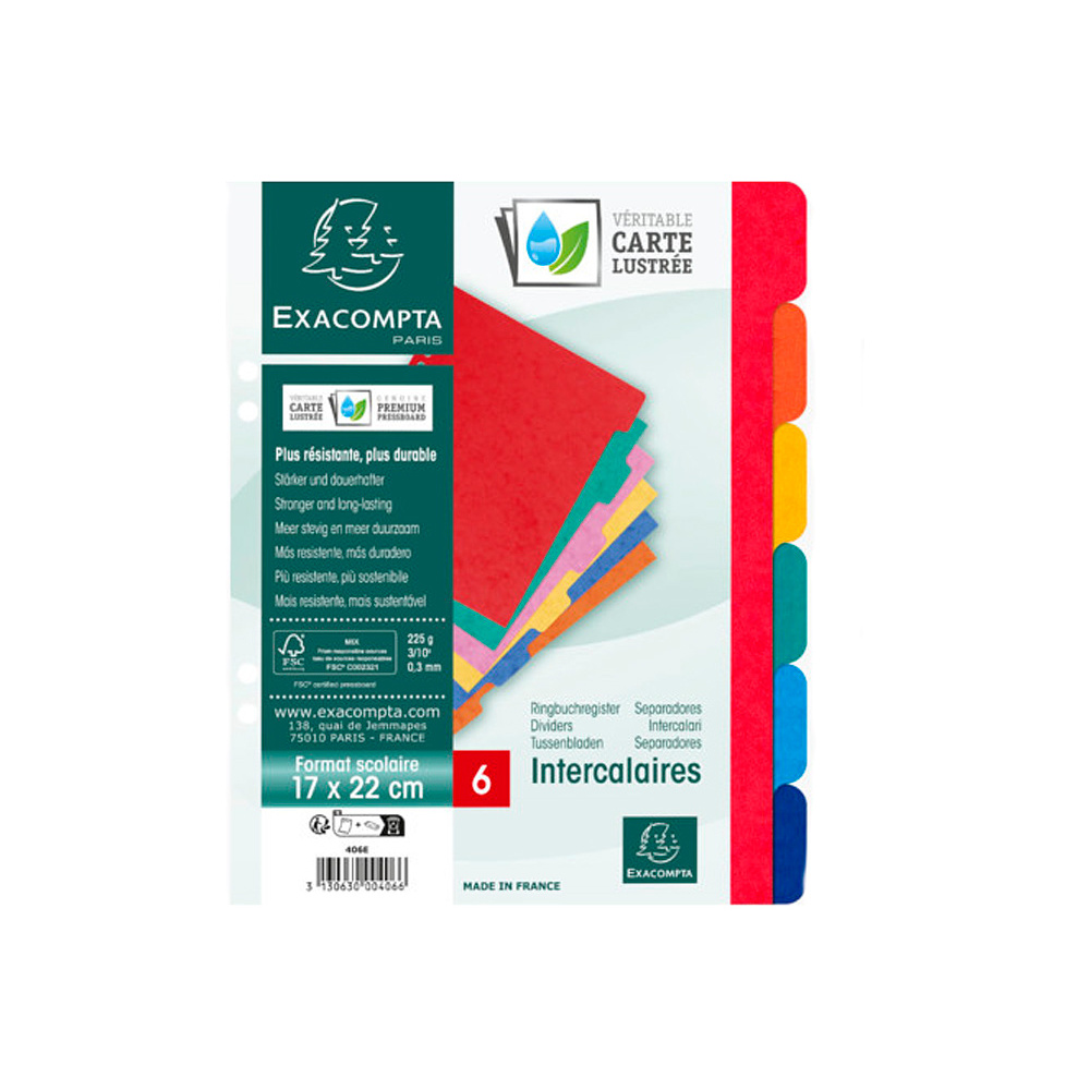 Разделитель "Exacompta", А5+, ассорти