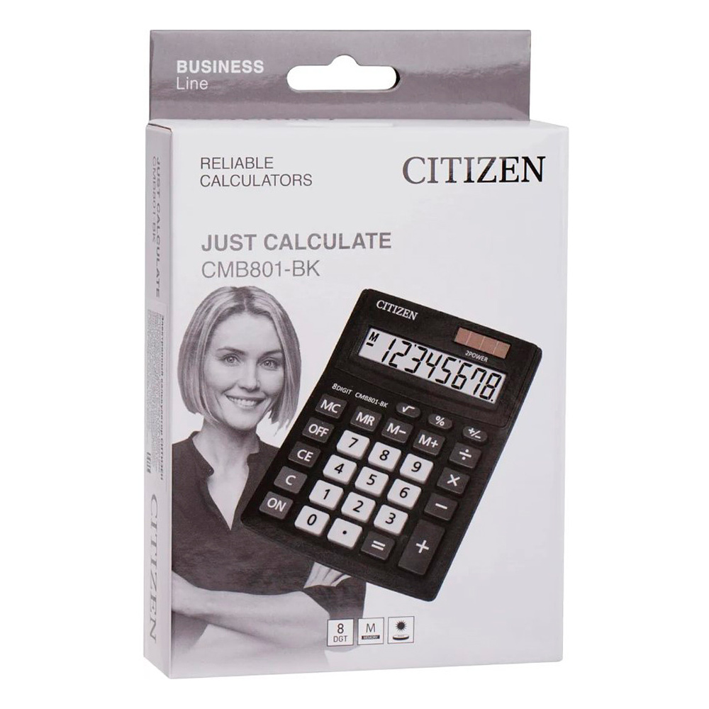 Калькулятор настольный Citizen "CMB801-BK", 8-разрядный, черный - 3