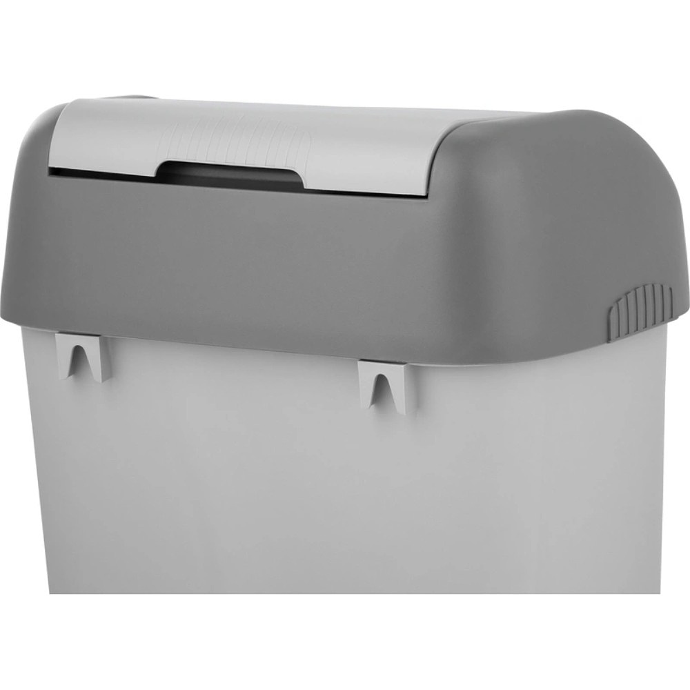 Урна для мусора 14л, пластик, с крышкой, серый - 5