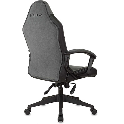 Кресло игровое Бюрократ "Zombie Hero", ткань, экокожа, пластик, серый - 4