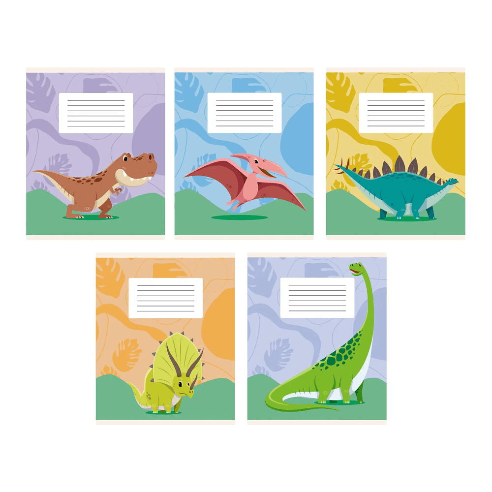 Тетрадь "Динозаврики", А5 12 листов, клетка, ассорти 