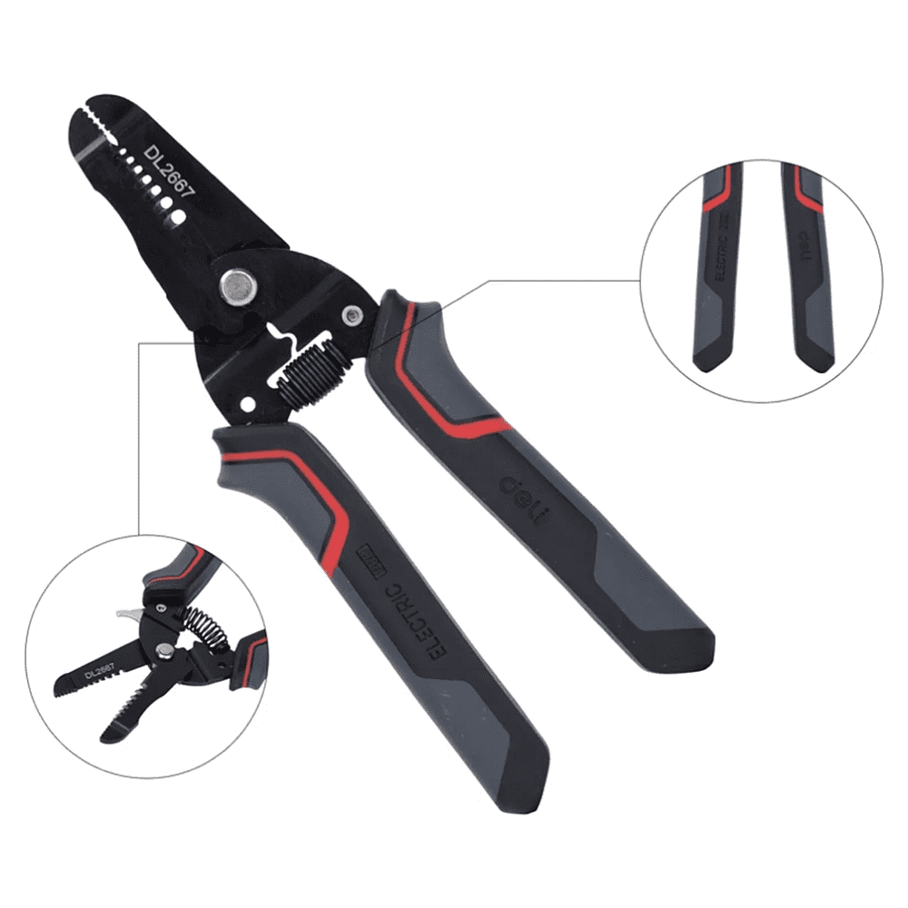 Инструмент для снятия изоляции Deli RS EDL2667, 180 мм, 0.6 - 2.6 мм - 10