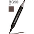 Маркер перманентный двусторонний "Sketchmarker Brush", BG90 дым