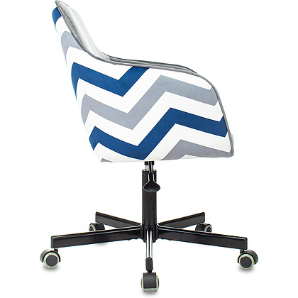 Кресло для персонала "Бюрократ CH-380M", ткань, металл, серая жемчужина зигзаг - 3