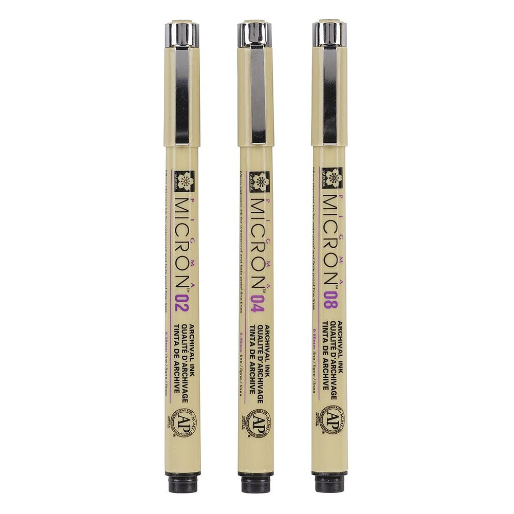 Набор ручек капиллярных "Sakura Pigma Micron", 3 шт - 3