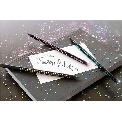 Карандаш простой "Sparkle", B, черный, голубой - 7