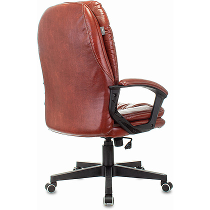 Кресло для руководителя "Бюрократ CH-868AXSN", кожзам, пластик, коричневый - 4