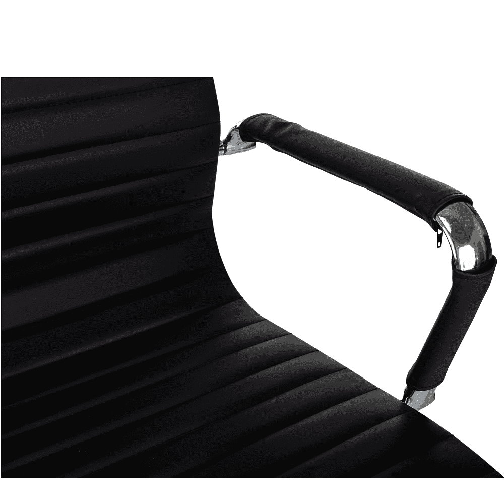 Кресло на полозьях "Бюрократ CH-883-LOW-V", экокожа, черный, металл хром - 6