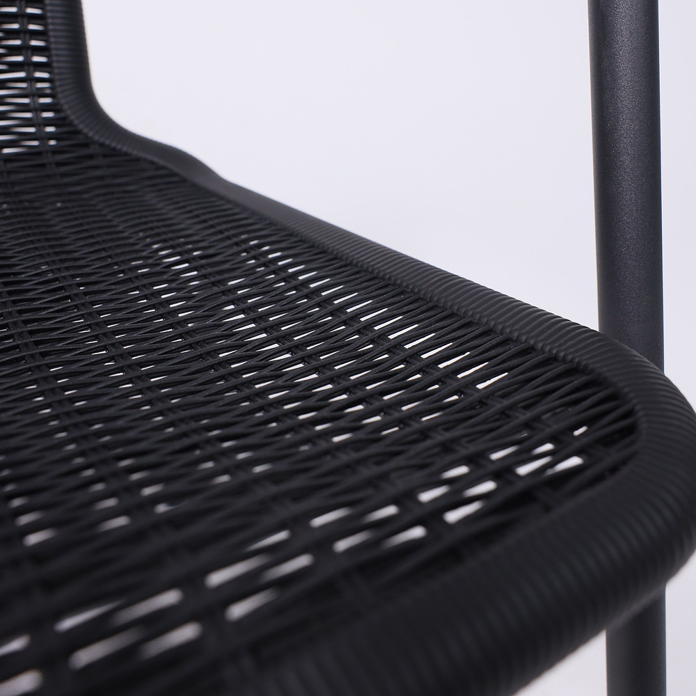 Кресло садовое AksHome RVERONA, PP, черный, сталь-черная - 11